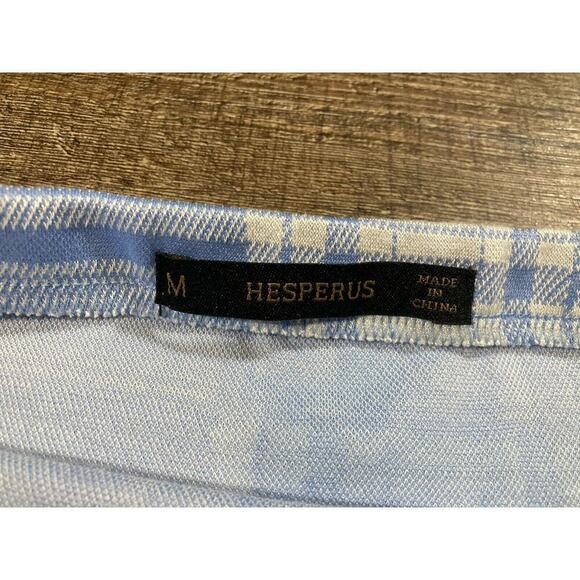 Hesperus Retro 90s Plaid Mini Skirt Blue Stretch Clueless Size M - Picture 2 of 8